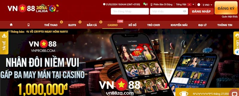 Hướng dẫn cách cá cược Casino VN88